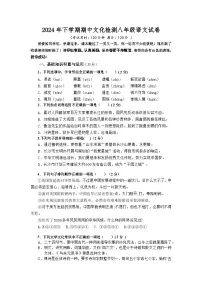 湖南省长沙市宁乡市西部乡镇2024-2025学年八年级上学期11月期中考试语文试题