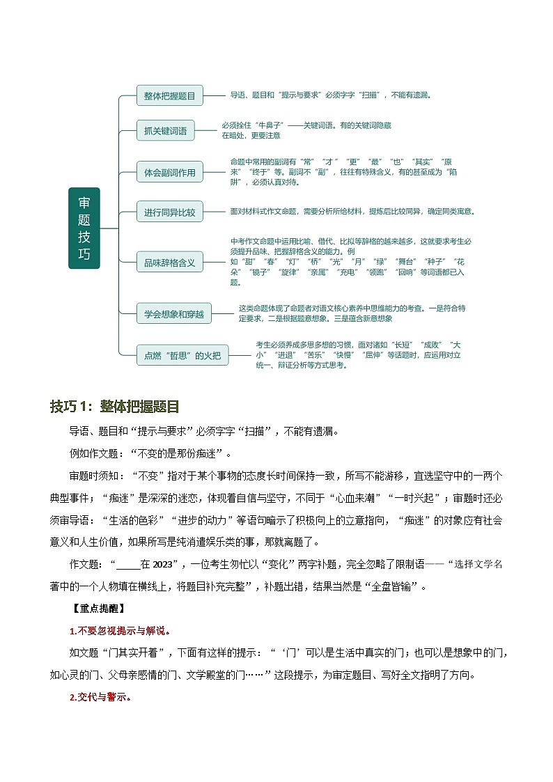 第40讲 审题定中心(讲义)-中考语文一轮复习讲练测(全国通用) (解析版)第3页
