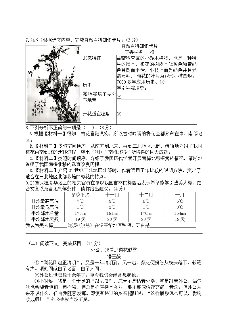 湖南省娄底市2024-2025学年七年级上学期期中考试语文试题第3页