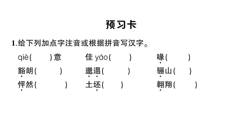 初中语文新人教部编版七年级上册第18课《我的白鸽》作业课件(2024秋)第2页