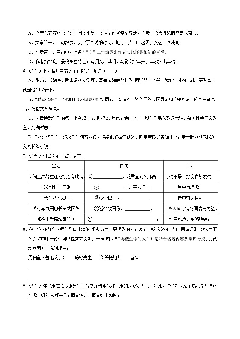 七年级语文期中测试第2页