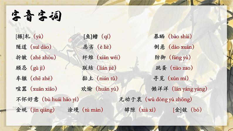 统编版语文八年级上册第21课《蝉》教学课件第7页