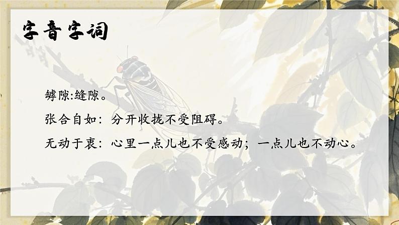 统编版语文八年级上册第21课《蝉》教学课件第8页