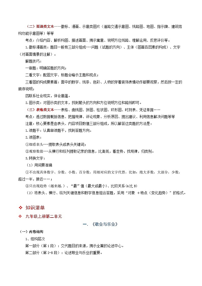 专题07 非连续性文本阅读(知识清单)-2024-2025学年九年级语文上学期期末考点大串讲(统编版·五四学制)03
