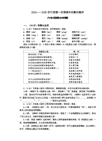 山东省枣庄市台儿庄区2024-2025学年九年级上学期期中考试语文试题