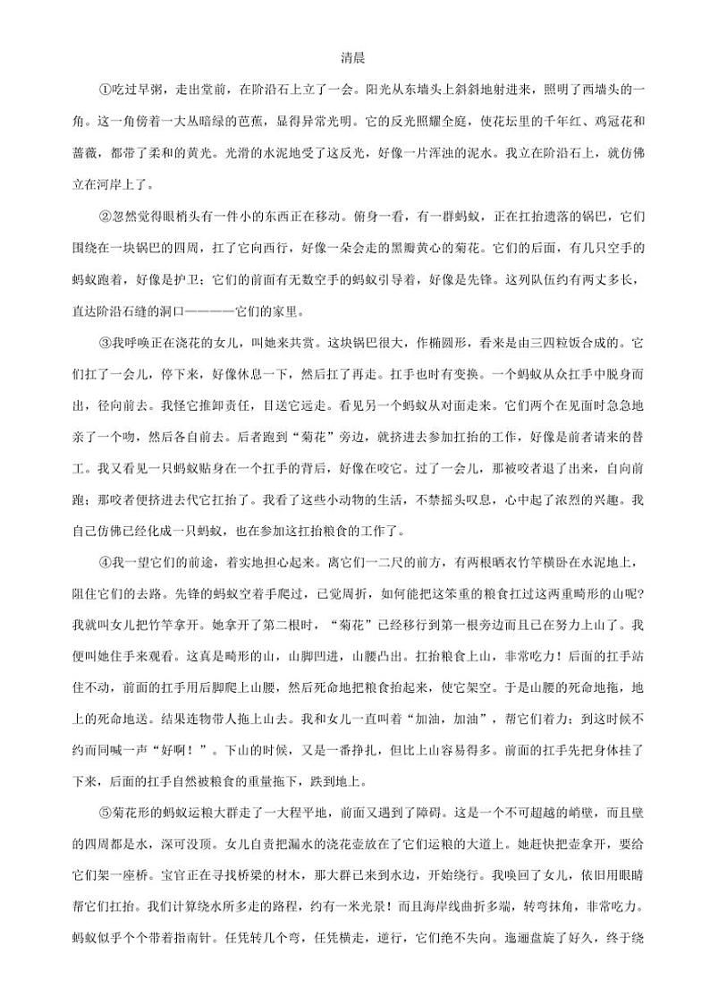 河南省南阳市新野县2024~2025学年八年级(上)期中语文试卷(含答案)第3页