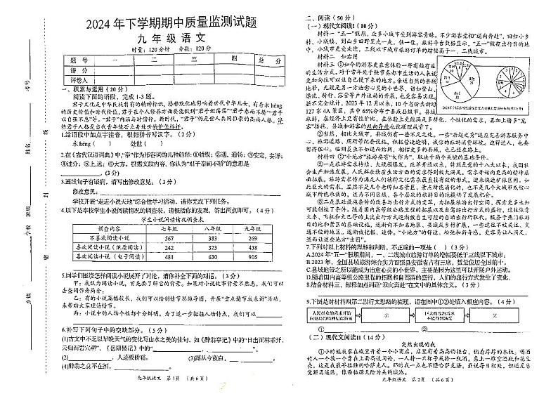 湖南省岳阳市岳阳县2024-2025学年九年级上学期11月期中语文试题01