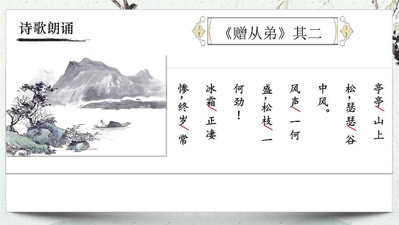 (统编版)八年级语文上学期课内同步课件课外古诗词诵读 赠从弟(其二)06