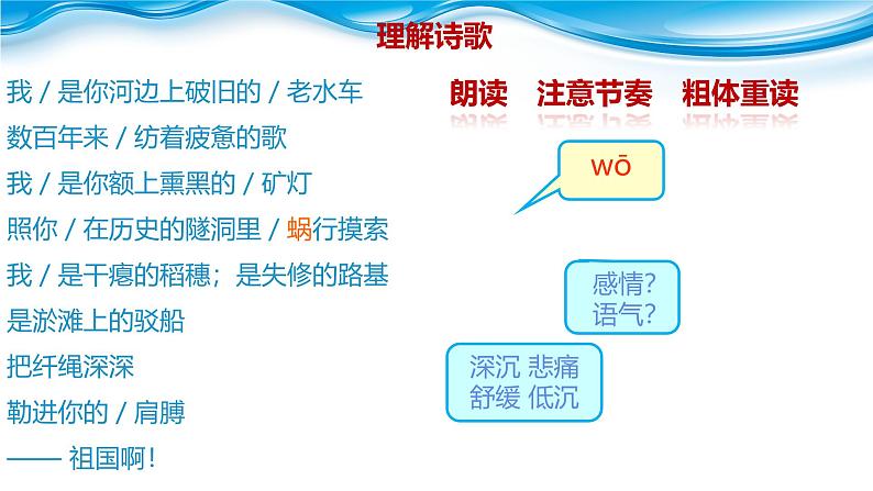 课件:部编版语文九年级下册第1课 祖国啊,我亲爱的祖国第7页
