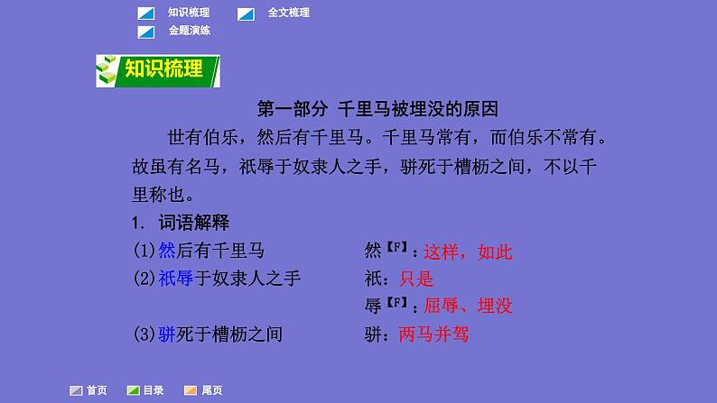 中考语文一轮复习课内文言文考点过关复习课件12:马说(含答案)第2页