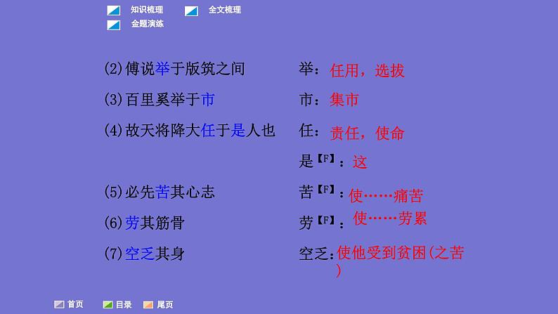 中考语文一轮复习课内文言文考点过关复习课件13:生于忧患,死于安乐(含答案)第3页