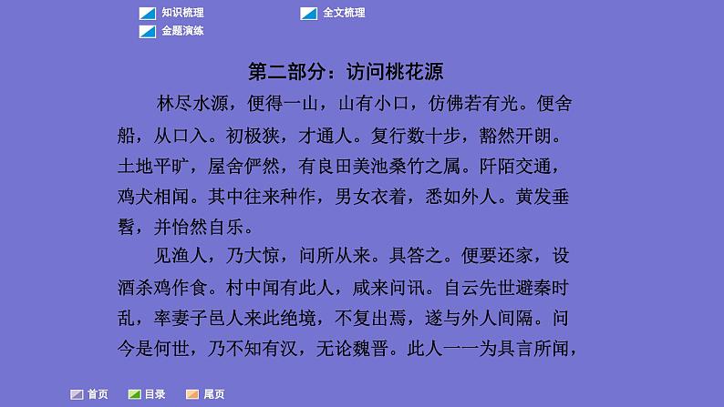 中考语文一轮复习课内文言文考点过关复习课件15:桃花源记(含答案)第4页