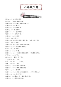中考语文一轮复习教材重点字词分册梳理练习八年级下册 (2份,原卷版+解析版)