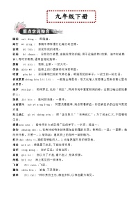 中考语文一轮复习教材重点字词分册梳理练习九年级下册 (2份,原卷版+解析版)