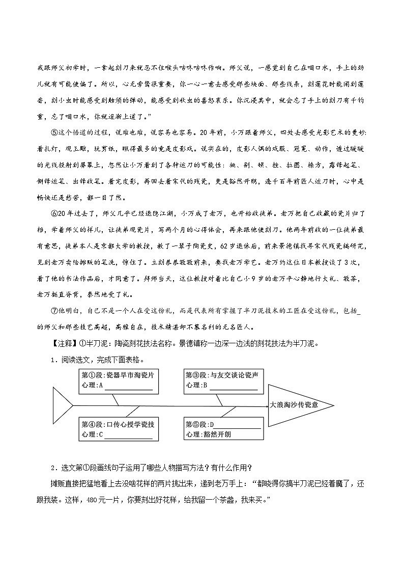 中考语文二轮复习记叙文阅读精选12 记叙文阅读之散文15篇83题(辽宁专用)(原卷版)第2页