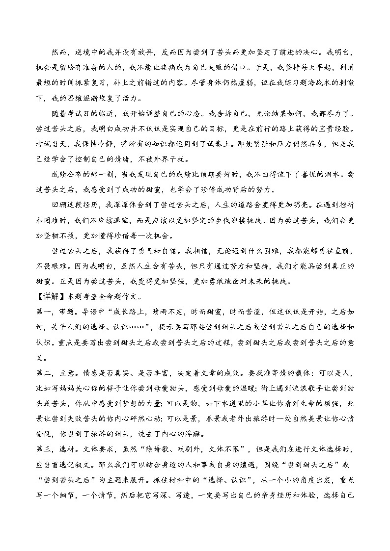 中考语文一轮复习考点讲与练11 作文(好题冲关)(解析版)第3页