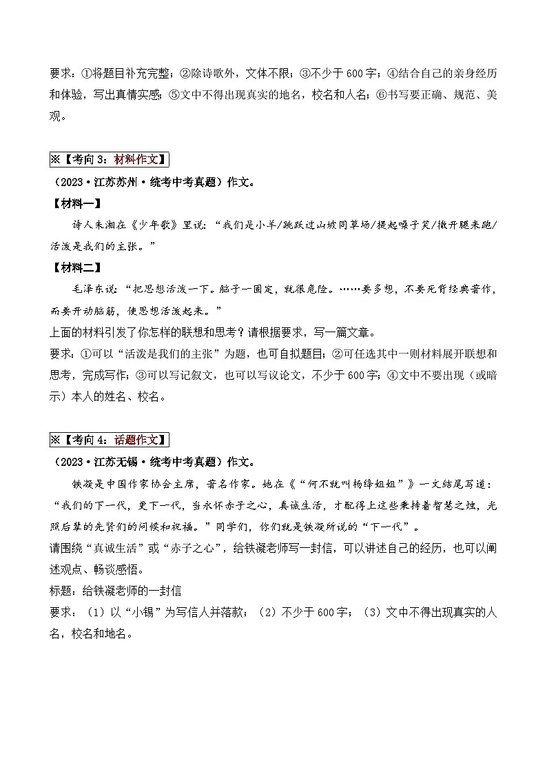 中考语文一轮复习考点讲与练11 作文(重难讲义)(原卷版)第2页