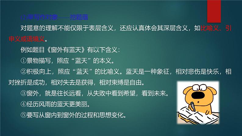 课件:部编版语文九年级下册第二单元 单元写作 审题立意第7页