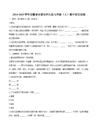 2024-2025學(xué)年安徽省合肥市廬江縣七年級(jí)（上）期中語文試卷（含詳細(xì)答案解析）