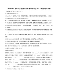 2024-2025學(xué)年江蘇省南通市啟東市七年級(jí)（上）期中語(yǔ)文試卷（含詳細(xì)答案解析）