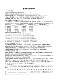 中考语文 基础知识检测卷一