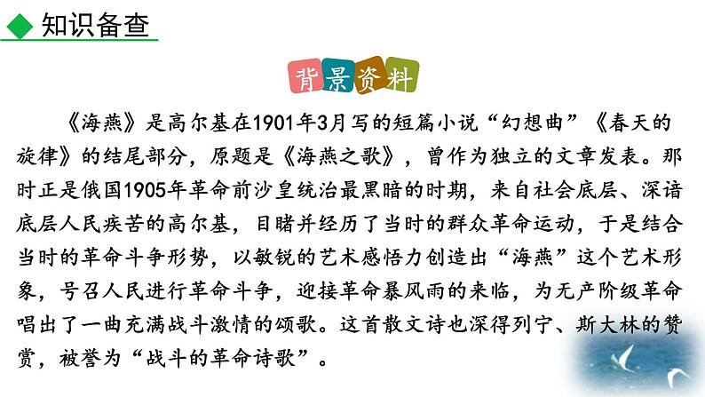 人教部编版(2024)九年级语文下册4海燕第一课时课件第6页