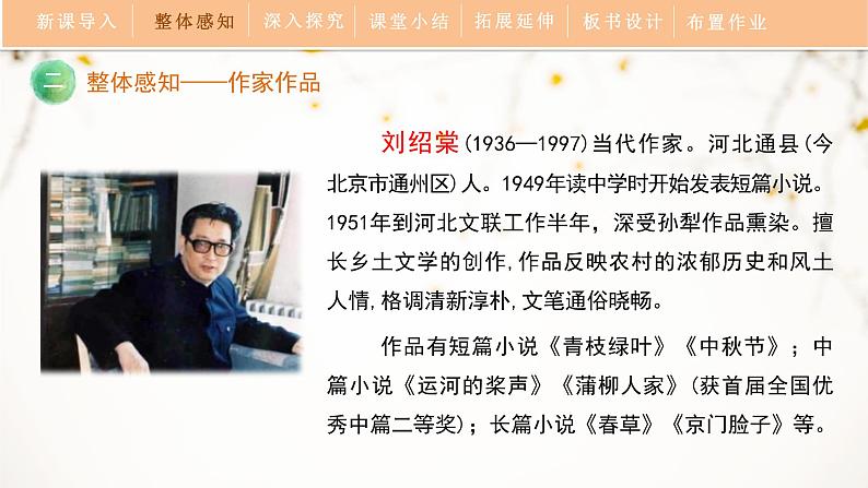人教部编版(2024)九年级语文下册8蒲柳人家(节选)课件ppt第7页