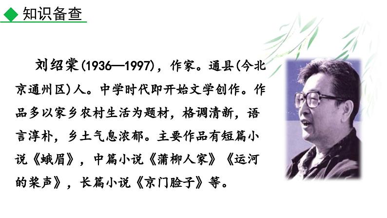 人教部编版(2024)九年级语文下册8蒲柳人家(节选)ppt课件第4页