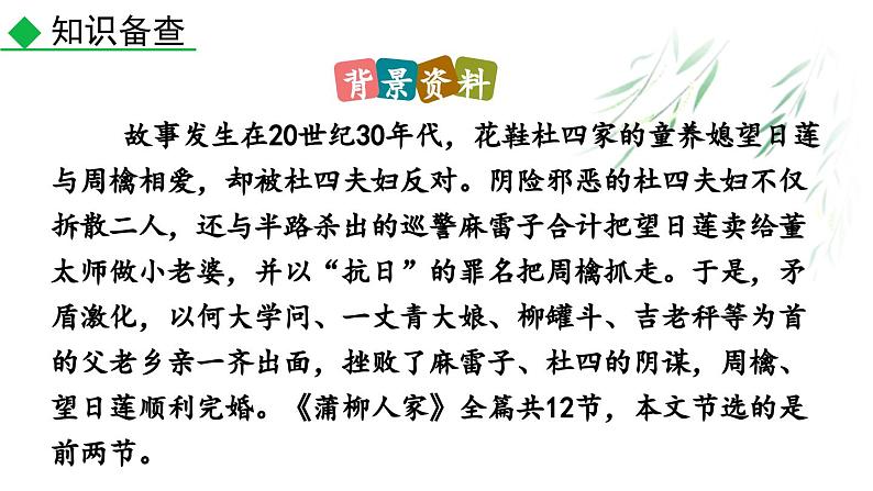 人教部编版(2024)九年级语文下册8蒲柳人家(节选)ppt课件第5页