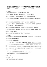 河北省秦皇岛市青龙县2024-2025学年七年级上学期期中语文试卷(含答案)