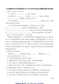 2024～2025学年广东省梅州市兴宁市实验学校九年级(上)语文期中试卷