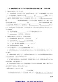 2024～2025学年广东省揭阳市揭东区九年级(上)语文第二次月考试卷