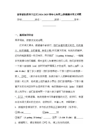 吉林省松原市宁江区2024-2025学年七年级上学期期中 语文试题(含解析)
