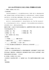 2023-2024學(xué)年北京市大興區(qū)七年級上學(xué)期期末語文試卷（含詳細(xì)答案解析）