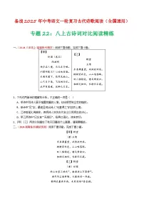 专题22:八上古诗词对比阅读精练-备战2025年中考语文一轮复习古代诗歌阅读(全国通用)