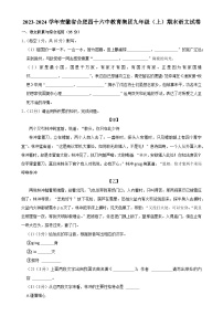 安徽省合肥四十六中教育集团2023-2024学年九年级上学期期末语文试卷-A4