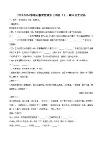 2023-2024学年安徽省宣城市七年级（上）期末语文试卷（含详细答案解析）