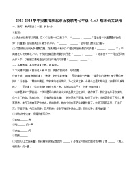2023-2024學(xué)年安徽省淮北市五校聯(lián)考七年級(jí)（上）期末語(yǔ)文試卷（含詳細(xì)答案解析）
