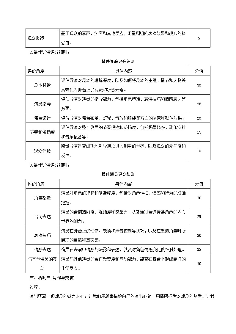任务三 演出与评议(教学设计)第3页
