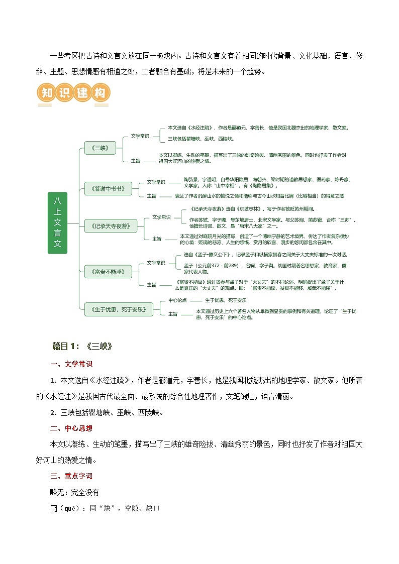 第17讲 八上课标文言文复习(讲义)-2024年中考语文一轮复习讲练测(全国通用)(解析版)第3页