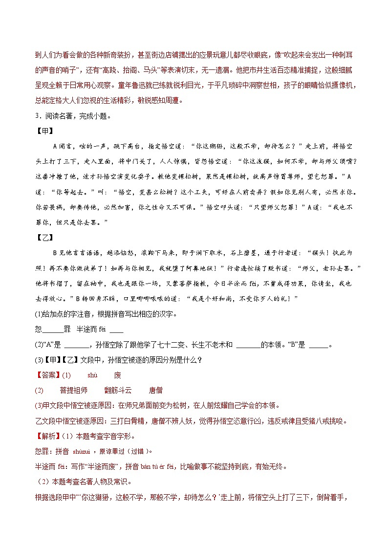 专题15 名著阅读(解析版)第3页