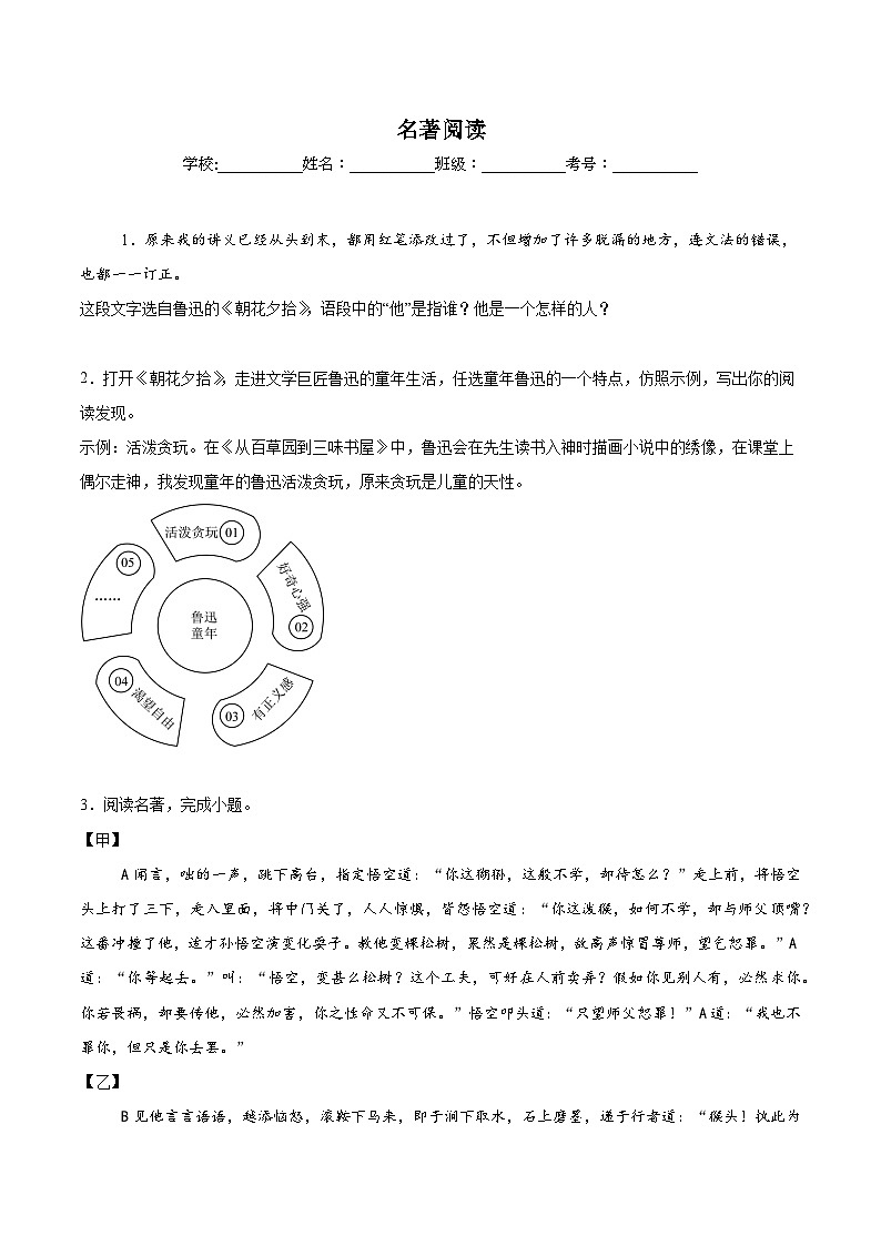 专题15 名著阅读(原卷版)第1页