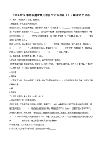 2023-2024學(xué)年福建省泉州市晉江市八年級（上）期末語文試卷(含詳細(xì)答案解析)