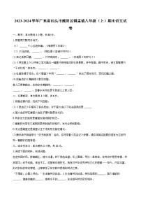 2023-2024学年广东省汕头市潮阳区铜盂镇八年级（上）期末语文试卷(含详细答案解析)