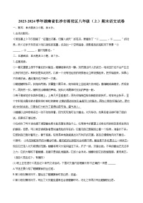 2023-2024学年湖南省长沙市雨花区八年级(上)期末语文试卷(含详细答案解析)