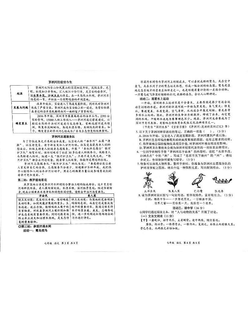 广东省深圳市宝安区2024-2025学年七年级上学期期末调研语文试卷第2页