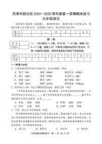 天津市部分区2024-2025学年九年级上学期期末练习语文试卷