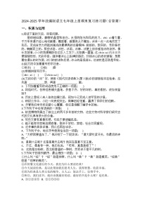 2024-2025学年统编版语文七年级上册期末复习练习题（含答案）