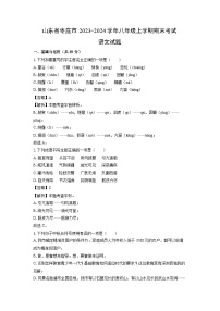 2023~2024学年山东省枣庄市八年级上期末考试语文试卷（解析版）
