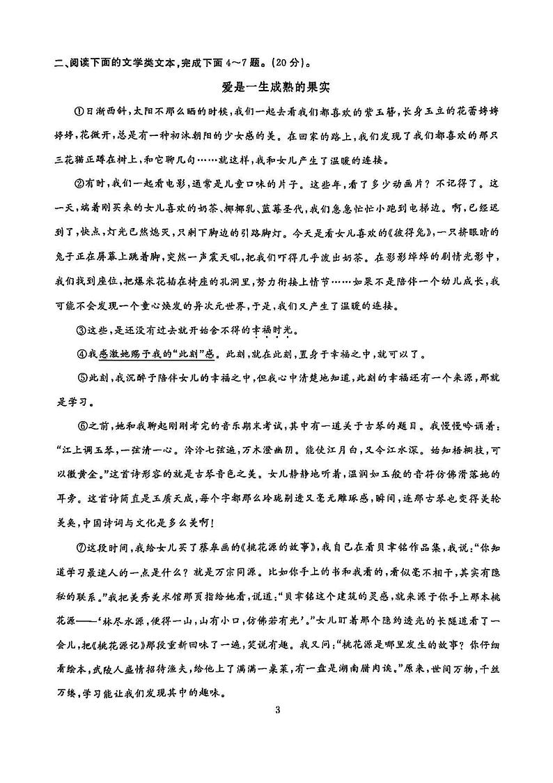 湖北省武汉市江岸区2024-2025学年九年级上学期期末语文试题第3页